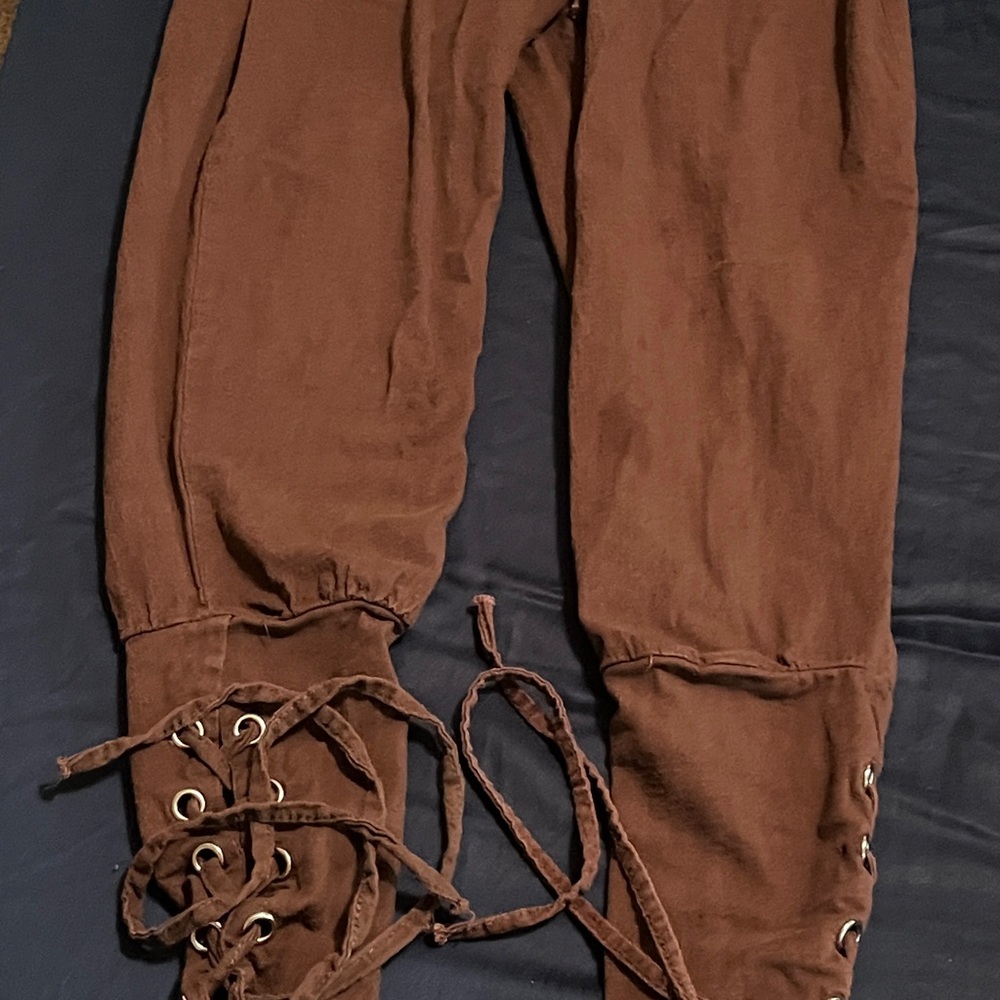 Men's Ankle Banded Cuff Renaissance Pants Medieval Cosplay Costume - Medium